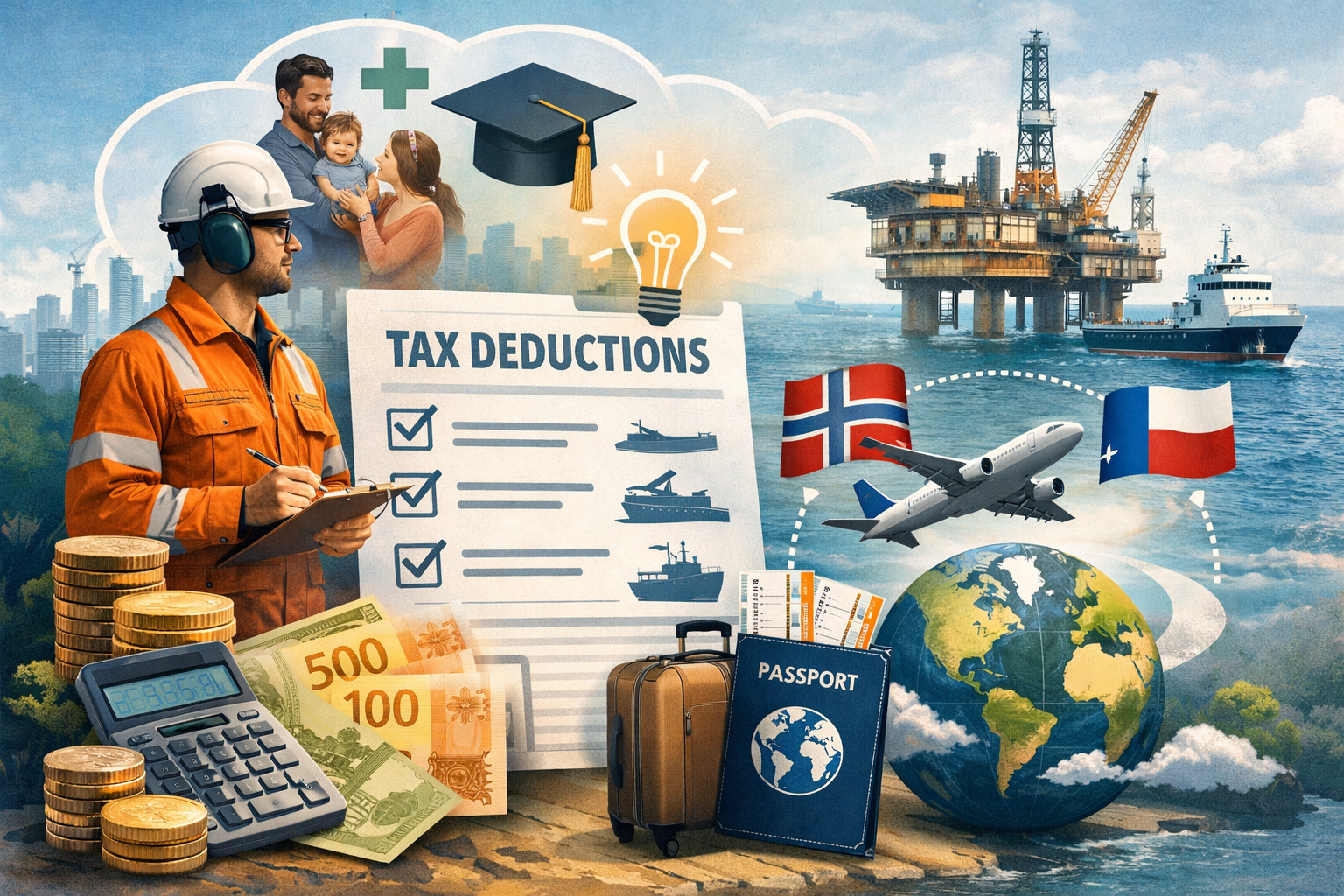 Norwegian tax deductions for offshore workers living abroad